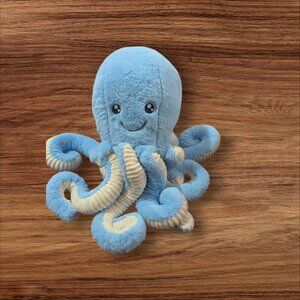 Blue Plush Smiling Octopus Stuffed Animal Toy 16" Soft Squishy Tentacles Baby Gi